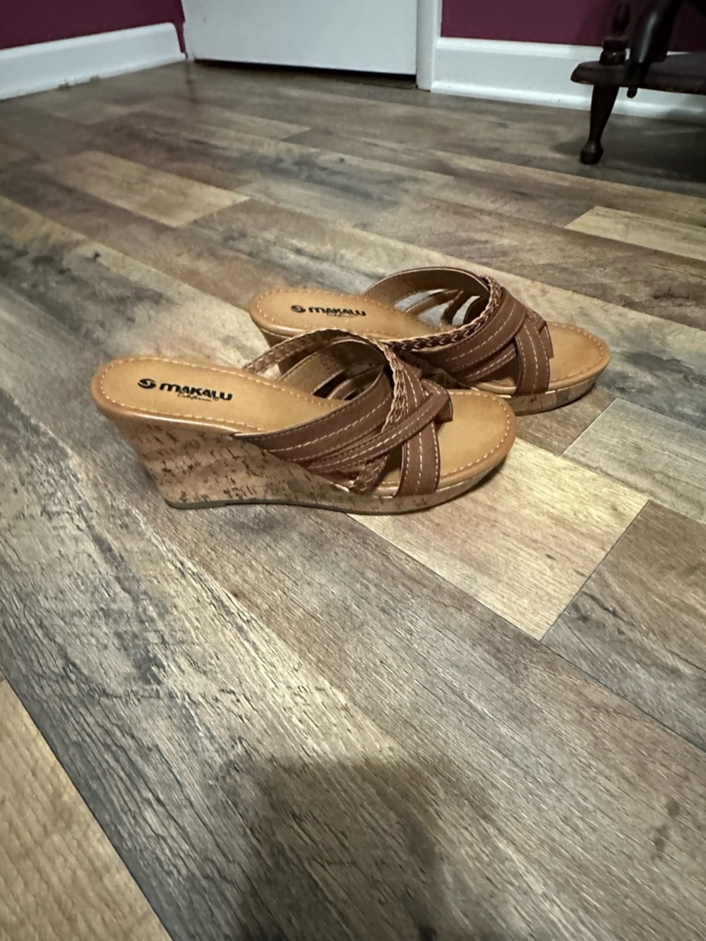Braided Brown Toe-Ring Slide Sandals - Women - Picture 4 of 7